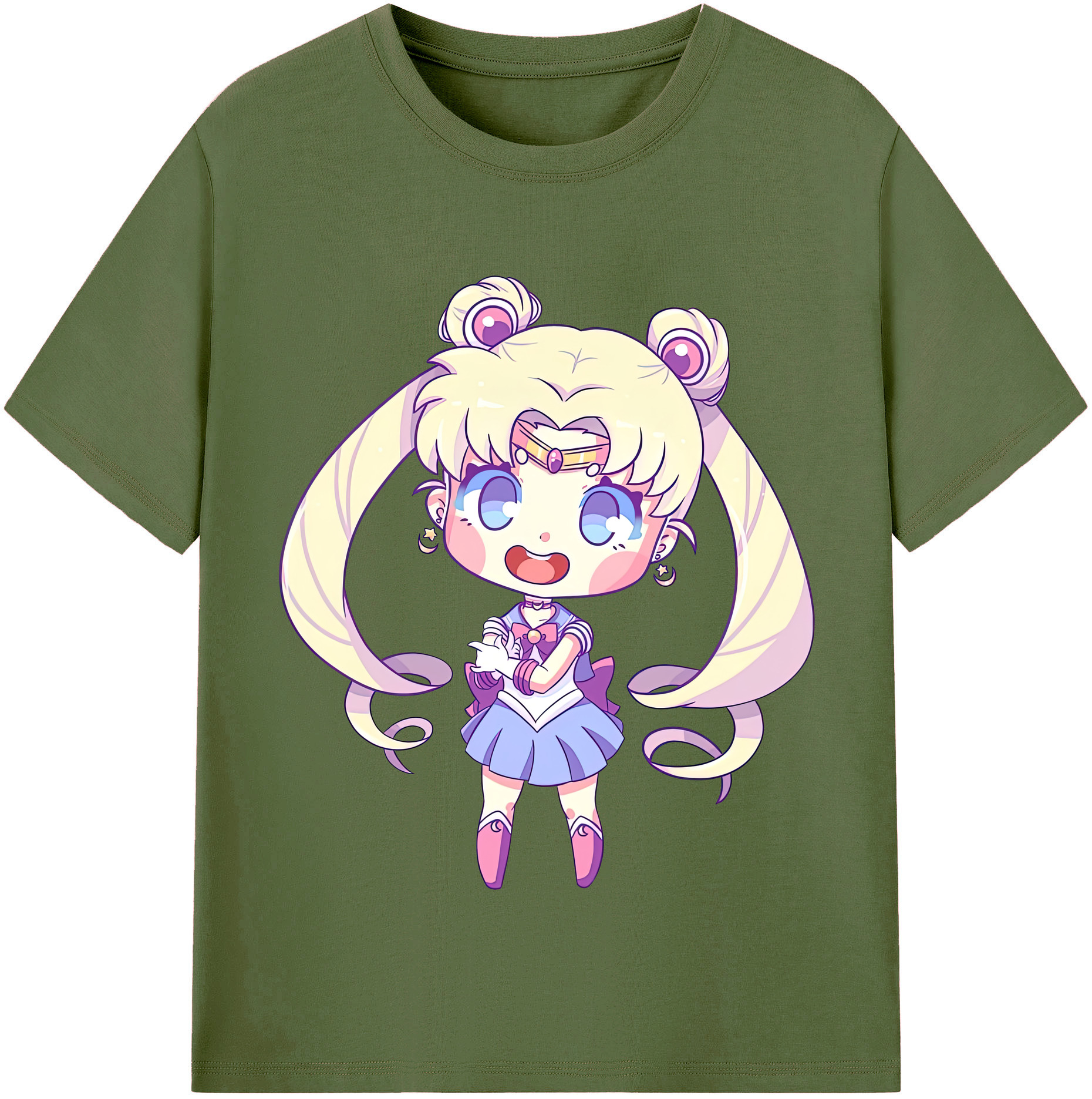（画像用） 美少女戦士セーラームーン 月野 うさぎ つきの うさぎ Sailor Moon Tsukino Usagi 綿100％半袖Tシャツ（フロントプリント）